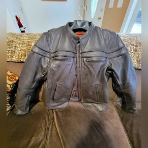 Leather motorcycle jacket women's